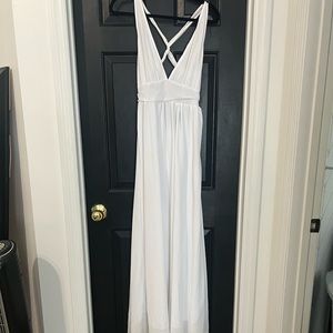 White flowy maxi dress - maternity